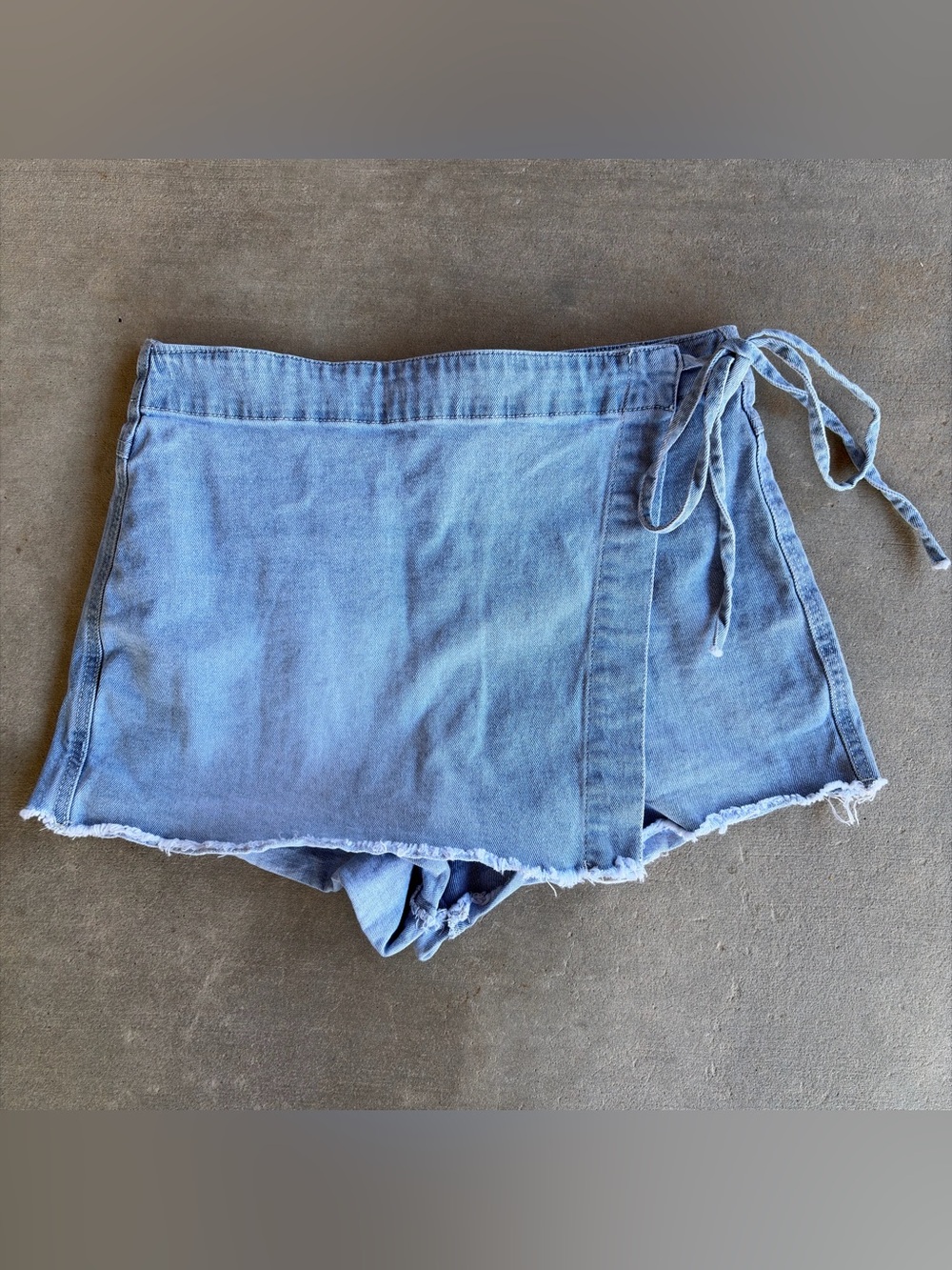 Madden NYC Denim Women’s Wrap Tie Denim Skort